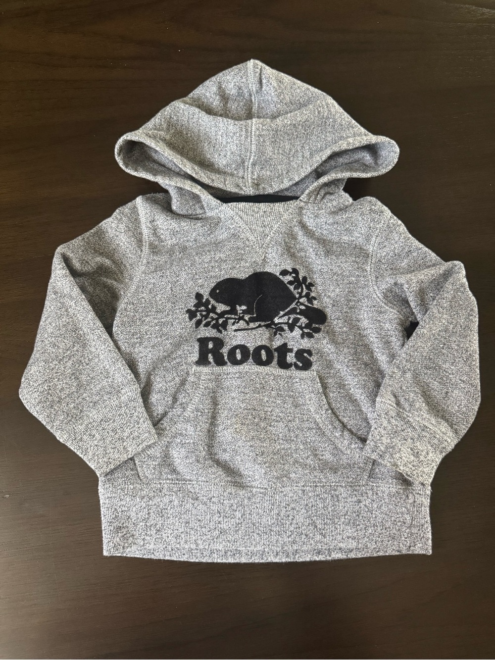 Roots Kids Salt and Pepper Hoodie Sweater Black Beaver Toddler Size 2T